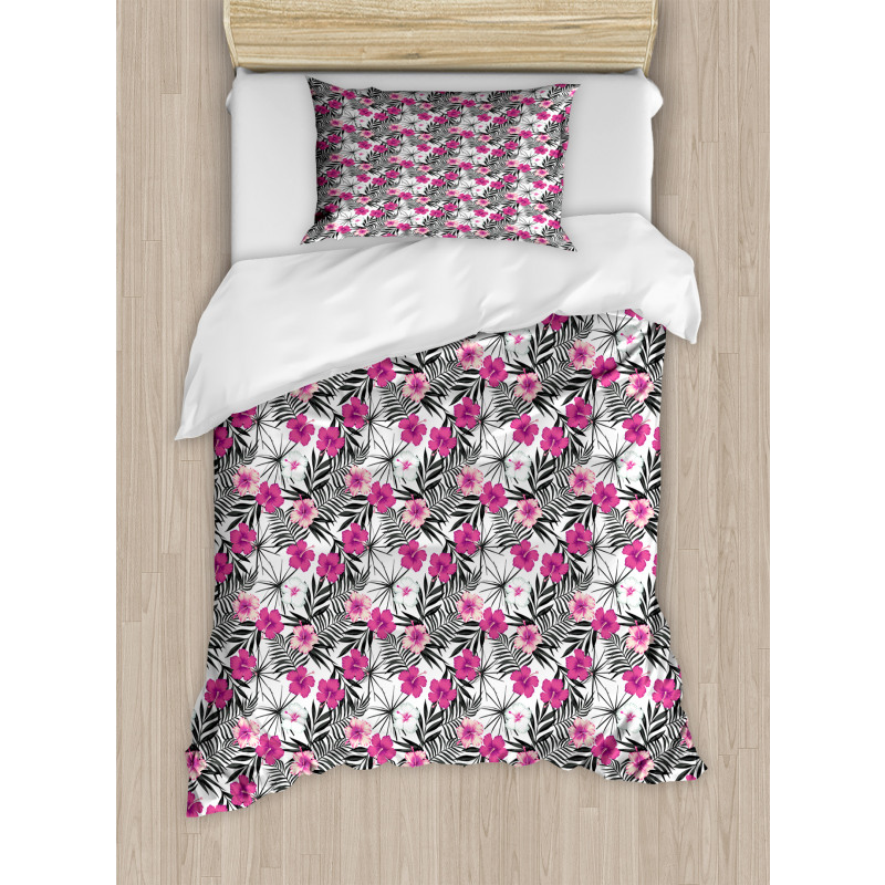 Leaf Background Floral Duvet Cover Set