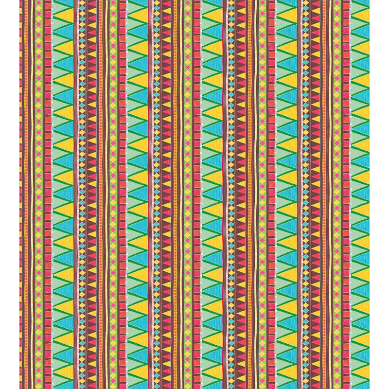 Zigzags Colorful Doodle Art Duvet Cover Set