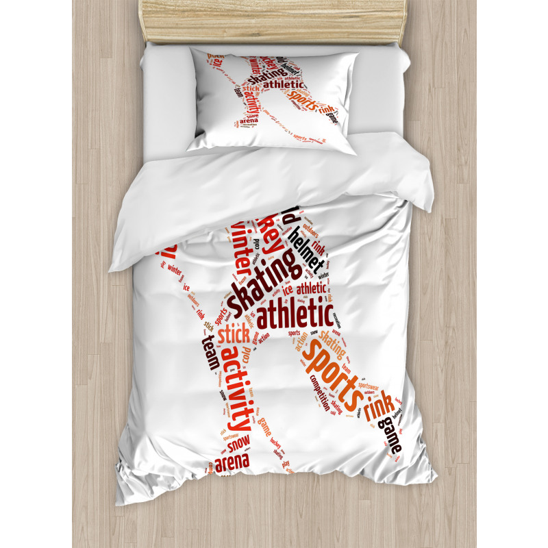 Man Silhouette with Words Duvet Cover Set