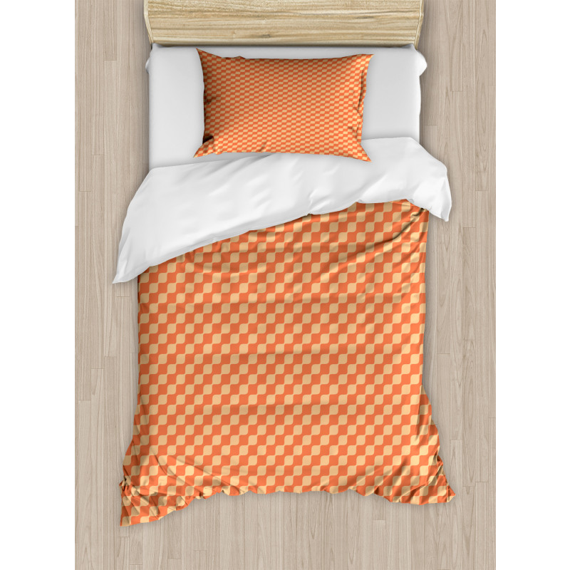 Wavy Lines in Retro Style Duvet Cover Set
