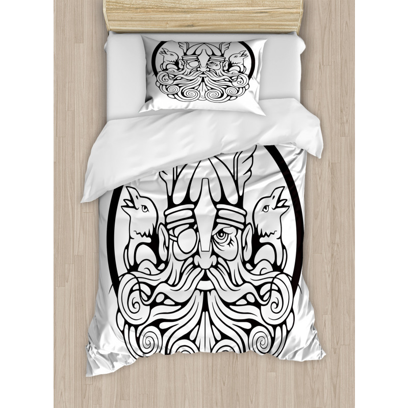 Odin Eye Patch Crow Duvet Cover Set