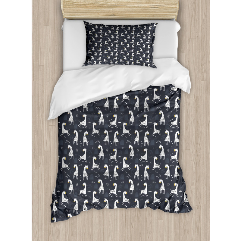 Simple Cartoon Giraffe Duvet Cover Set