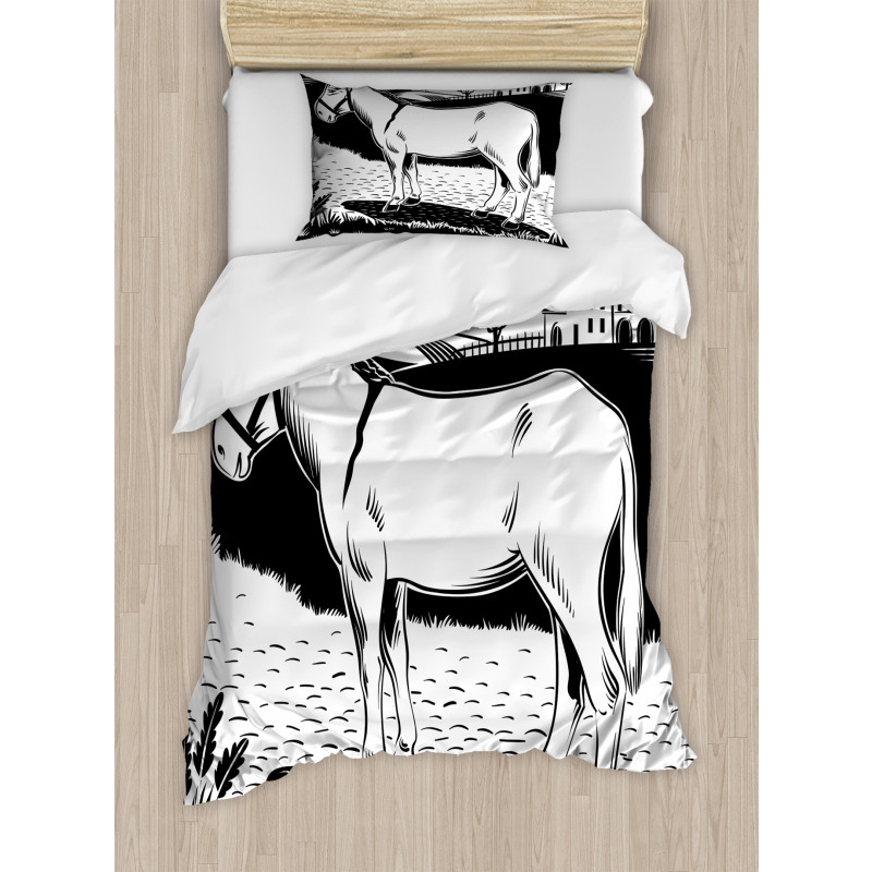 Farmland Village and Animal Duvet Cover Set