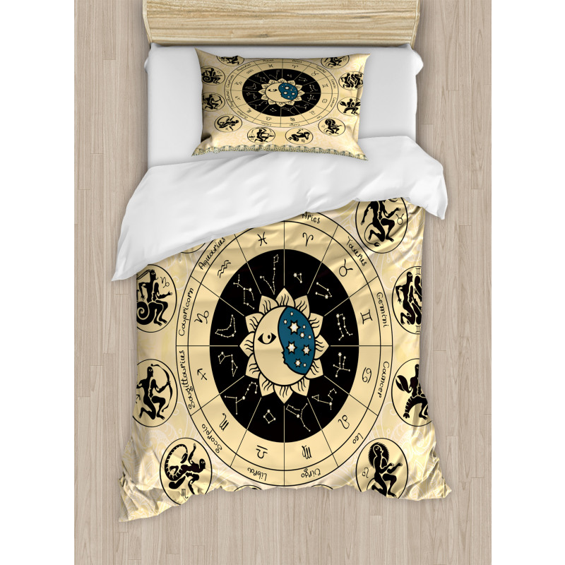 Mystic Horoscope Wheel Art Duvet Cover Set