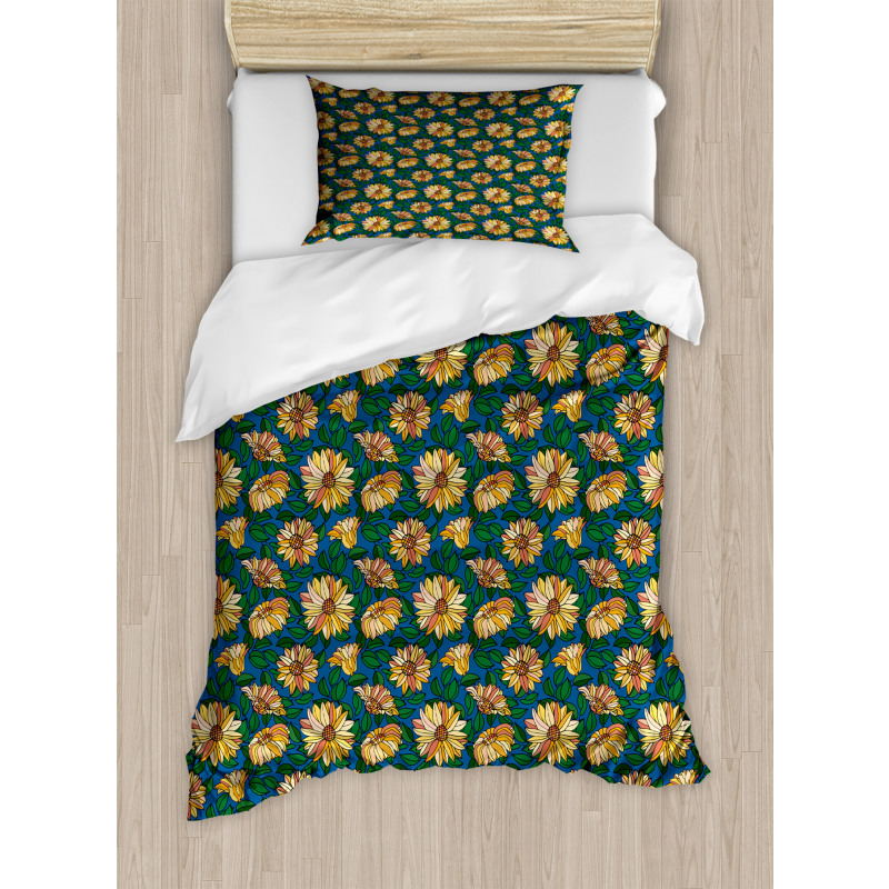 Flower Growth Leaves Duvet Cover Set