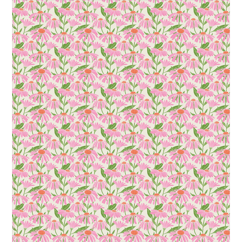 Pink Echinacea Flowers Duvet Cover Set