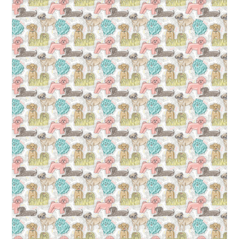 Little Purebred Puppy Dogs Duvet Cover Set