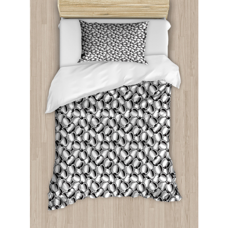 Monochrome Vegetable Pile Duvet Cover Set