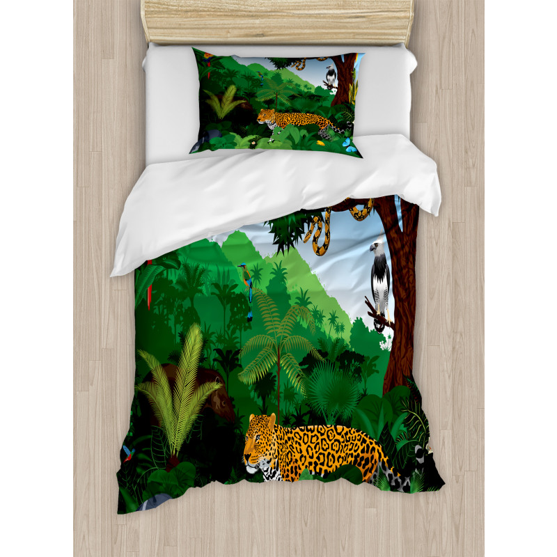 Exotic Birds with Snakes Duvet Cover Set