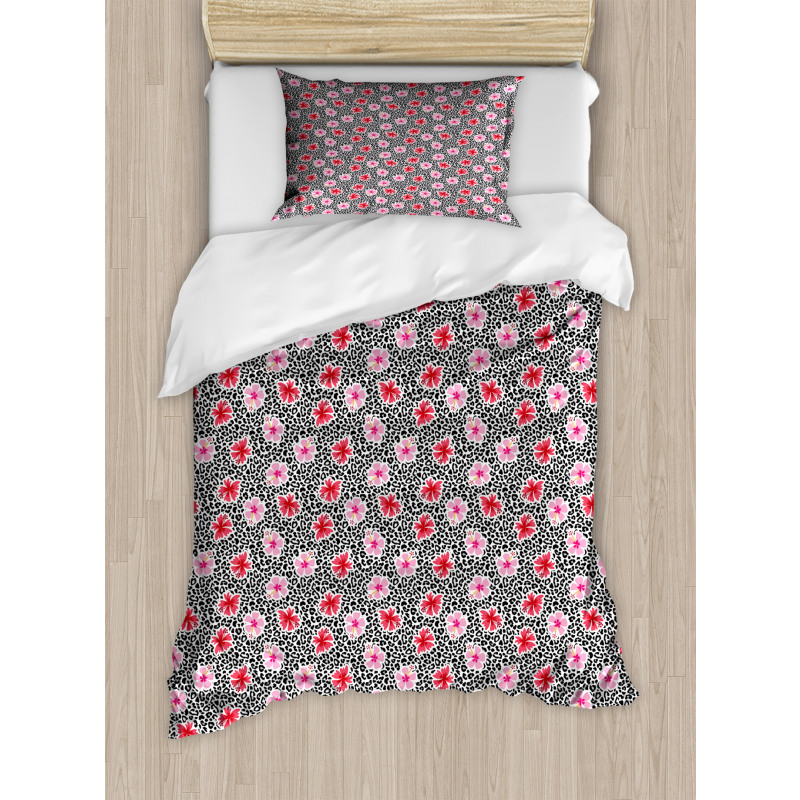 Blossoming Hawaiian Flowers Duvet Cover Set