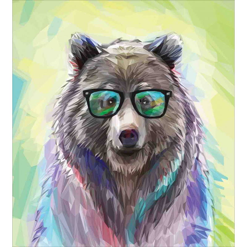Colored Wild Bear Art Duvet Cover Set