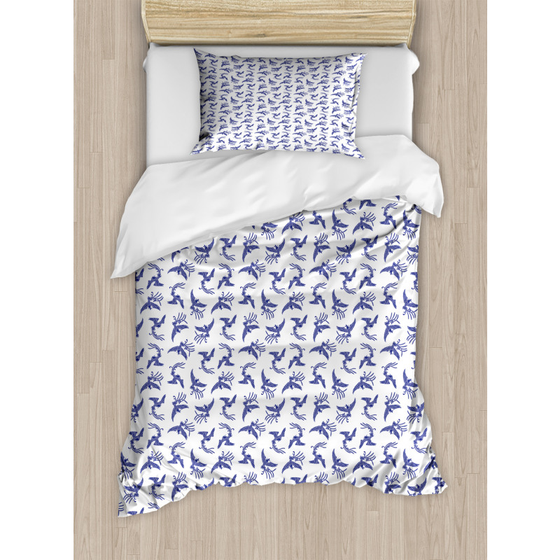 Blue Rebirth Motif Duvet Cover Set