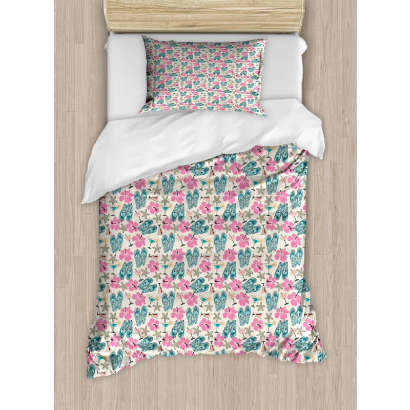 Flip Flops and Starfishes Duvet Cover Set