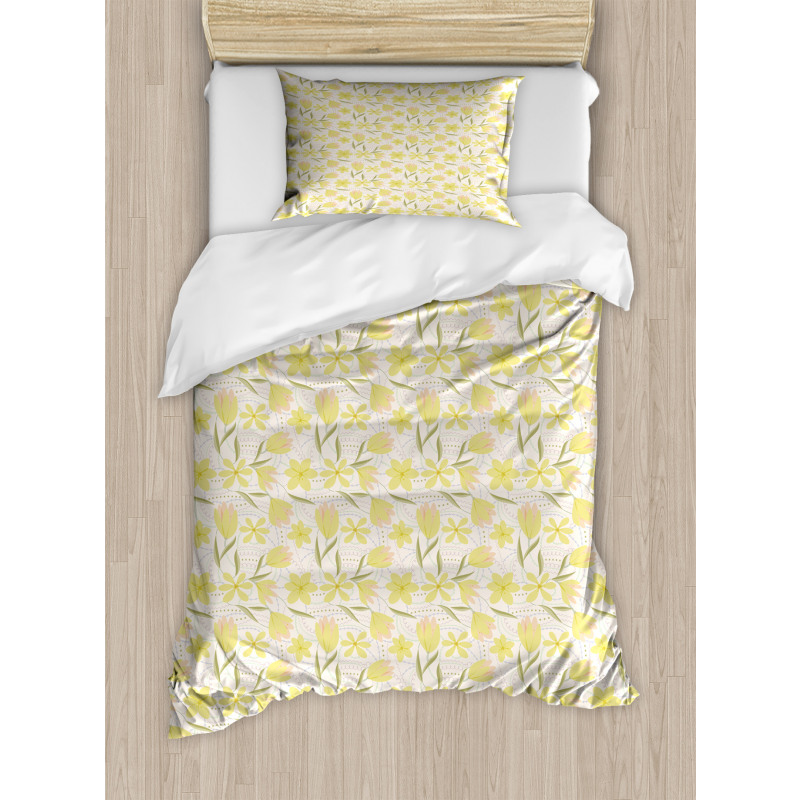 Seasonal Petals with Leaves Duvet Cover Set