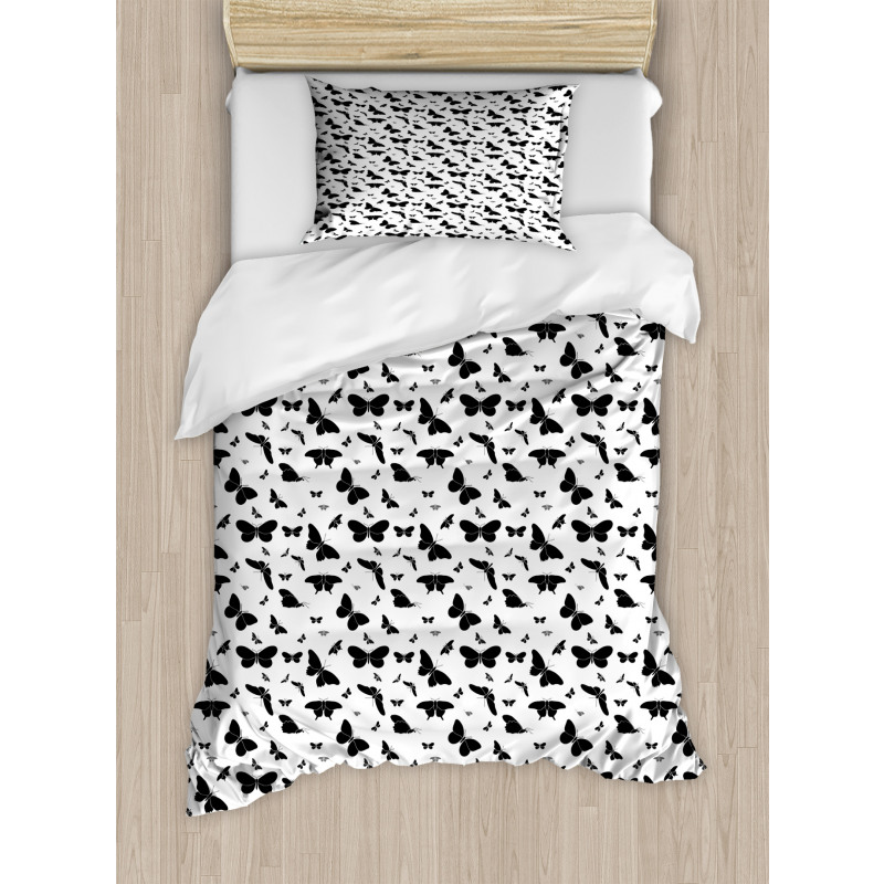 Monochrome Bug Design Duvet Cover Set