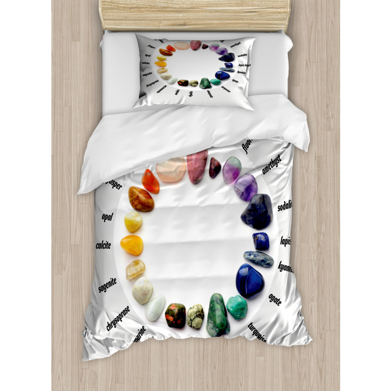 Colorful Precious Rocks Name Duvet Cover Set