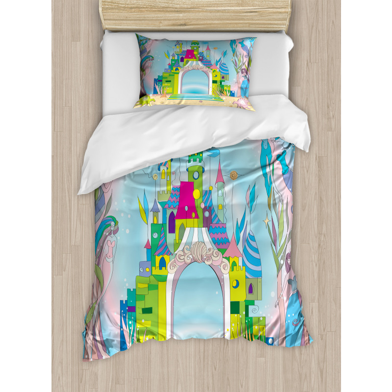 Mermaid and Fishes Duvet Cover Set