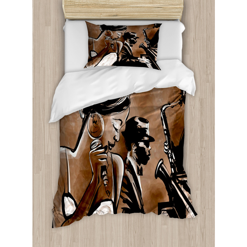 Musicians Band Performs Art Duvet Cover Set