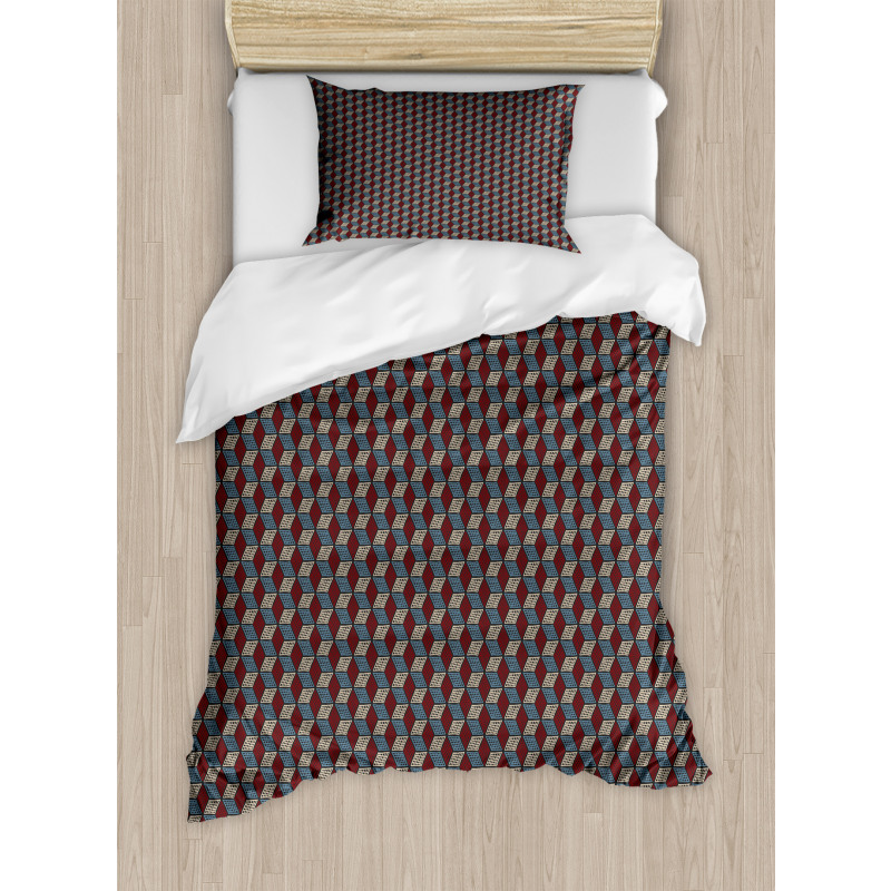 Checkered Boards Cubic Duvet Cover Set