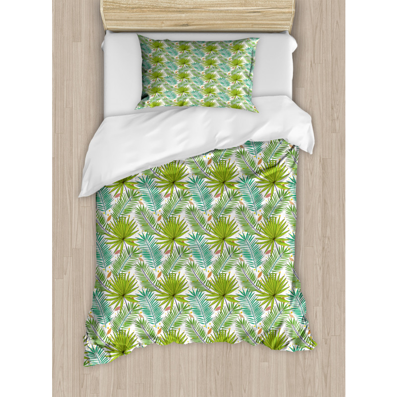 Fern Leaves Sketch Style Duvet Cover Set