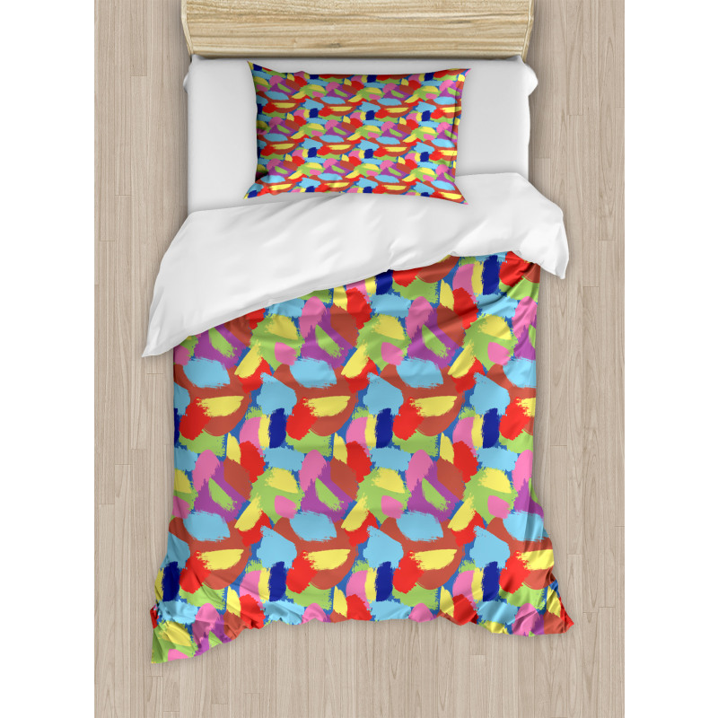 Grunge Paint Brush Strokes Duvet Cover Set