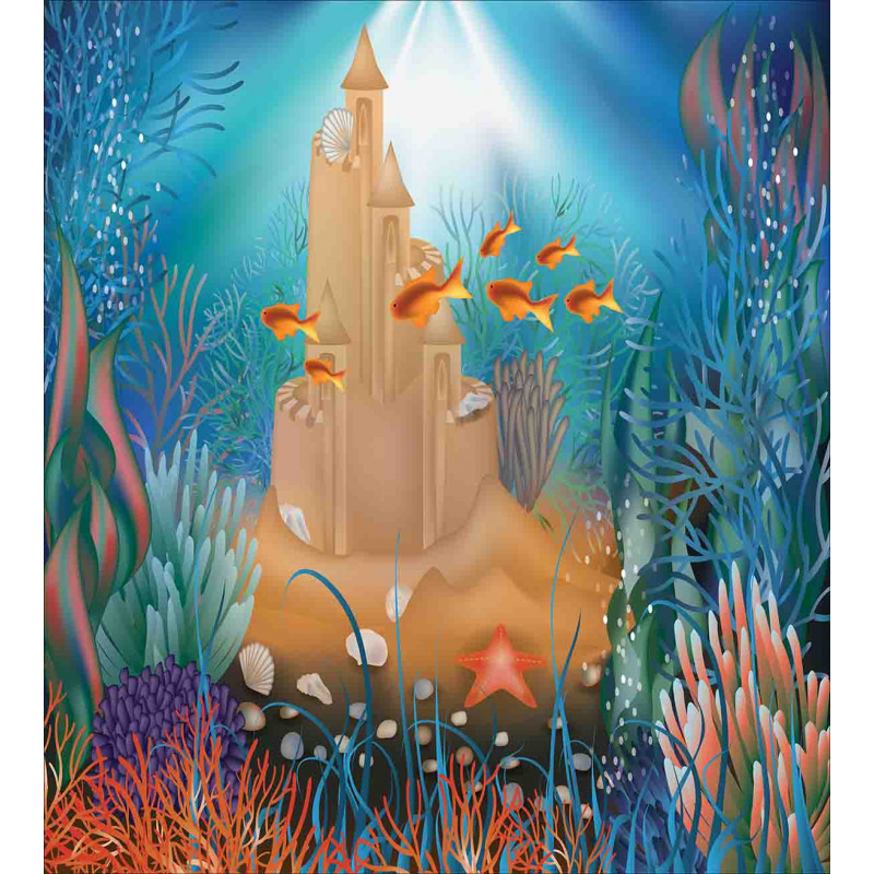 Fish Corals and Castle Duvet Cover Set