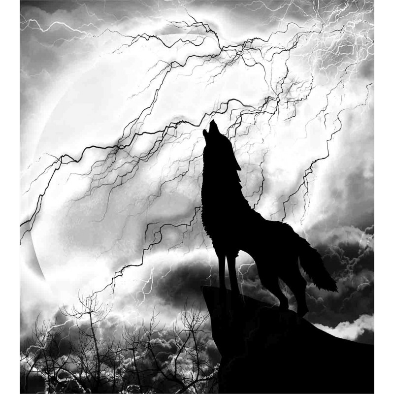Howling Under Full Moon Duvet Cover Set