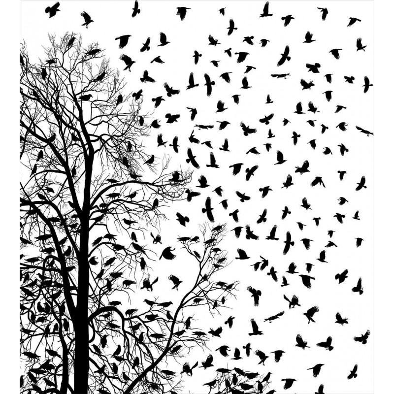 Flying Birds Tree Duvet Cover Set