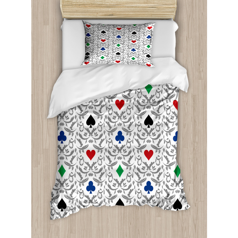 Hearts Spades Diamonds Duvet Cover Set