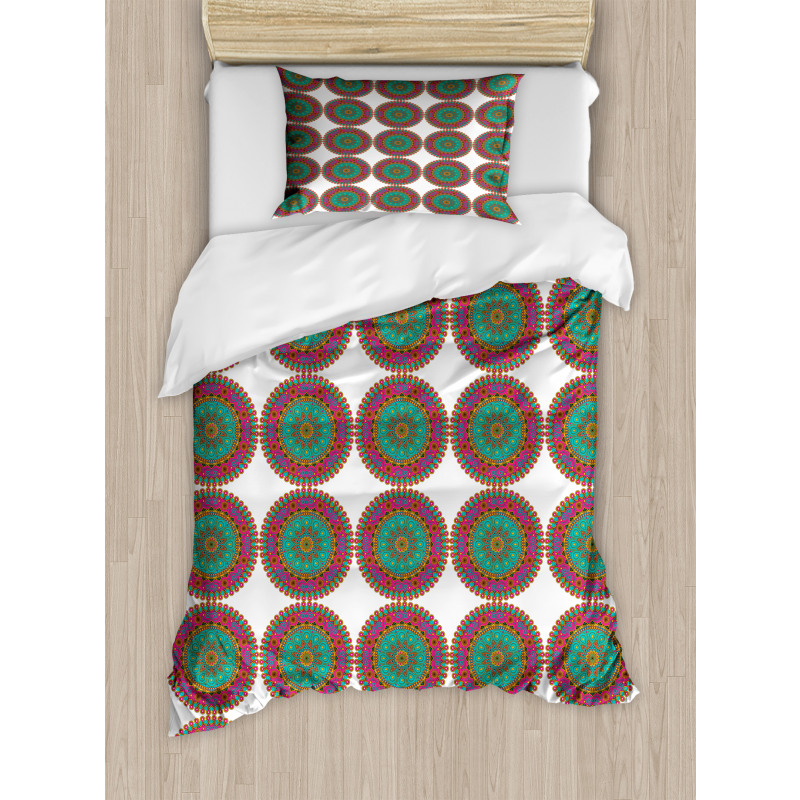 Colorful Curly Motif Duvet Cover Set