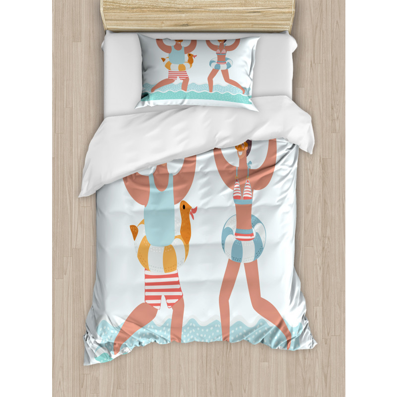 Beach Vibes with Swim Ring Duvet Cover Set