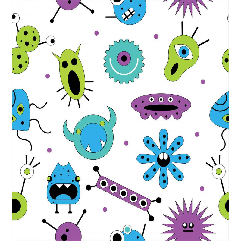 Colorful Monster Design Virus Duvet Cover Set