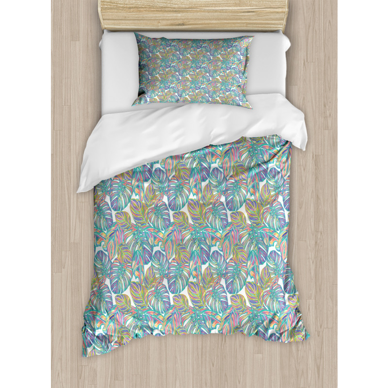 Exotic Monstera Leaf Pattern Duvet Cover Set