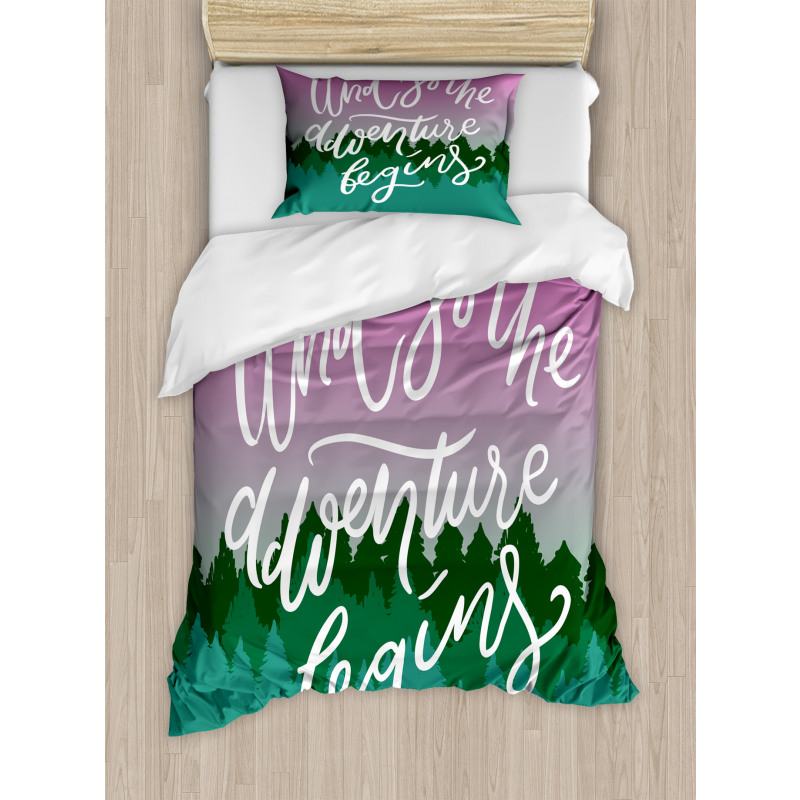 Woodland with a Violet Sky Duvet Cover Set