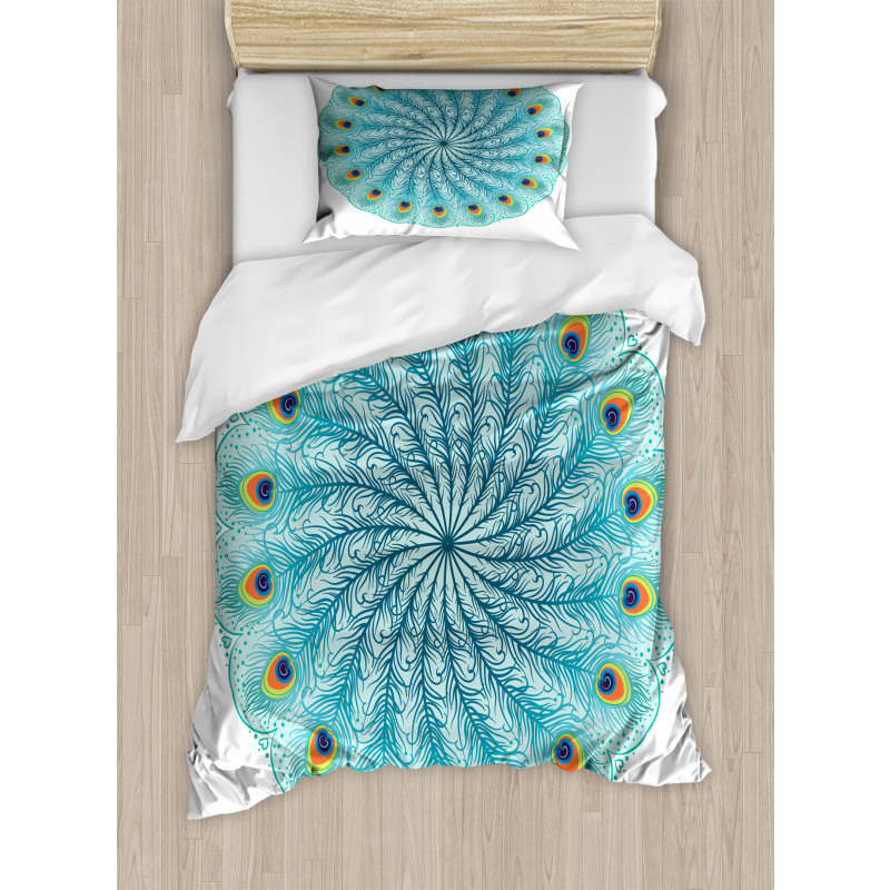 Peafowl Feathers Duvet Cover Set