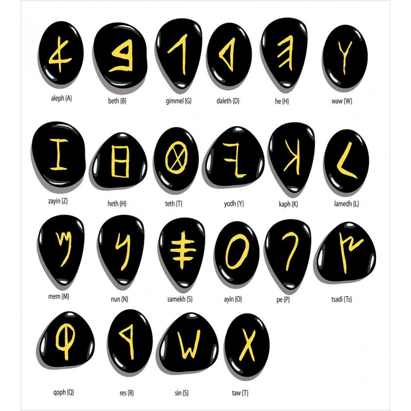 Phoenician Alphabet on Stones Duvet Cover Set