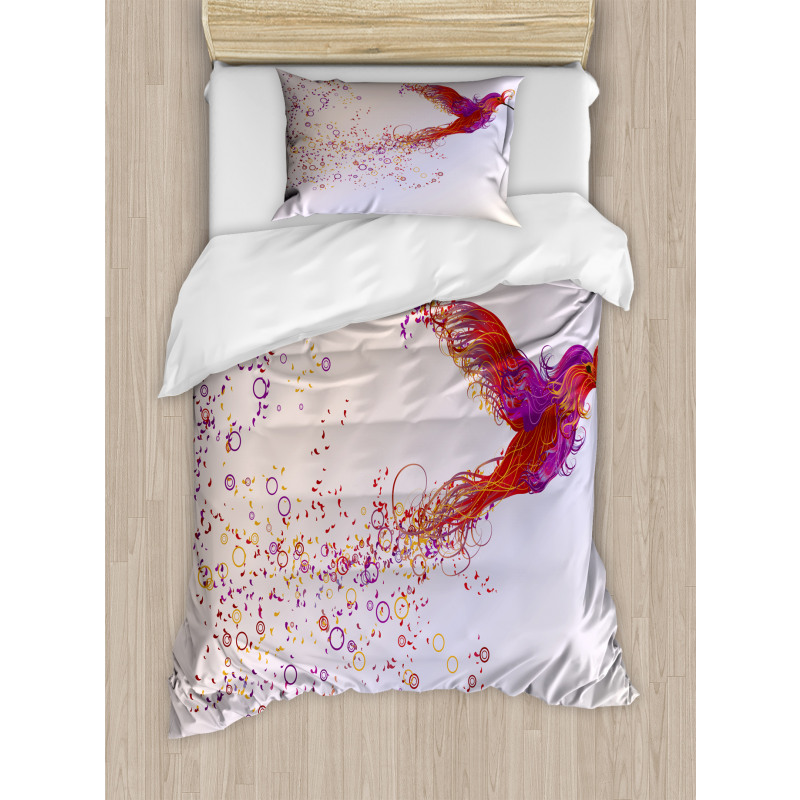 Abstract Hummingbird Duvet Cover Set