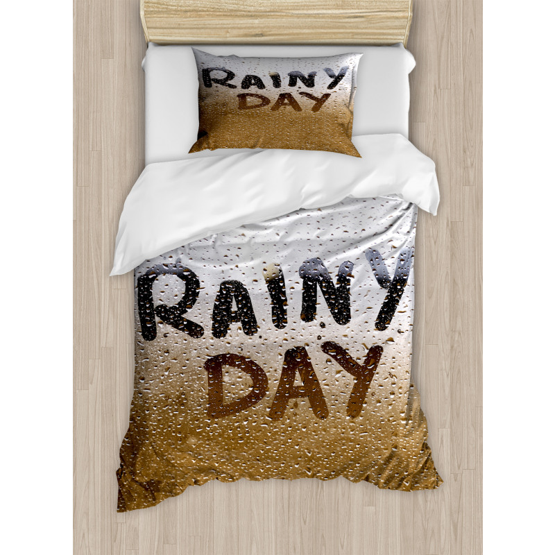 Blurred Rain Drops Photo Duvet Cover Set