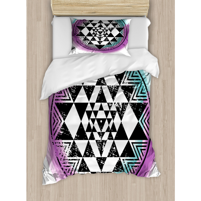 Triangle Watercolors Duvet Cover Set