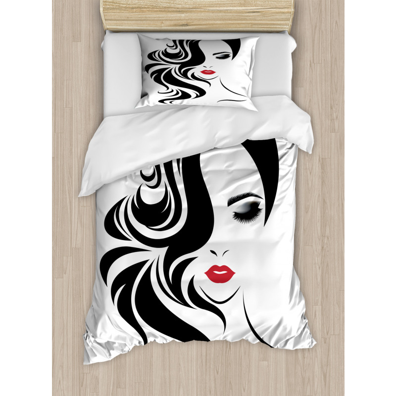 Red Lipstick and Waves Duvet Cover Set