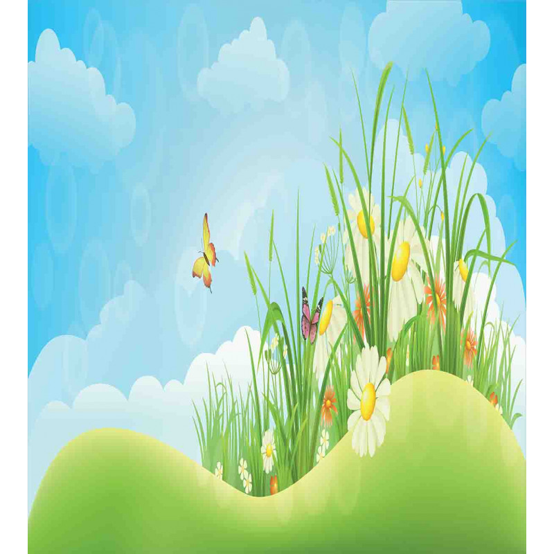 Spring Meadow Hills Cartoon Duvet Cover Set