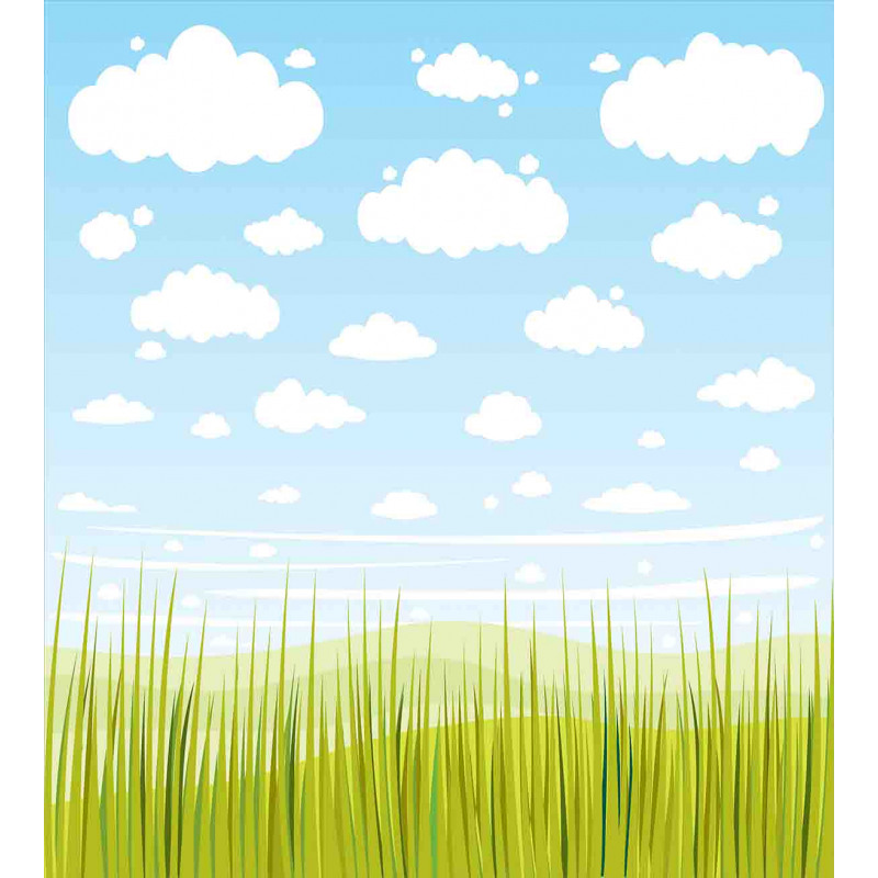 Grass and Clouds Landscape Duvet Cover Set