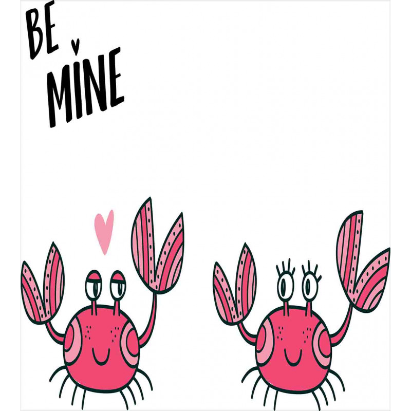 Funky Crab Couple and Heart Duvet Cover Set