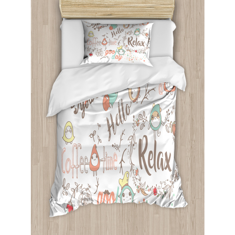 See You Hello Day Text Duvet Cover Set