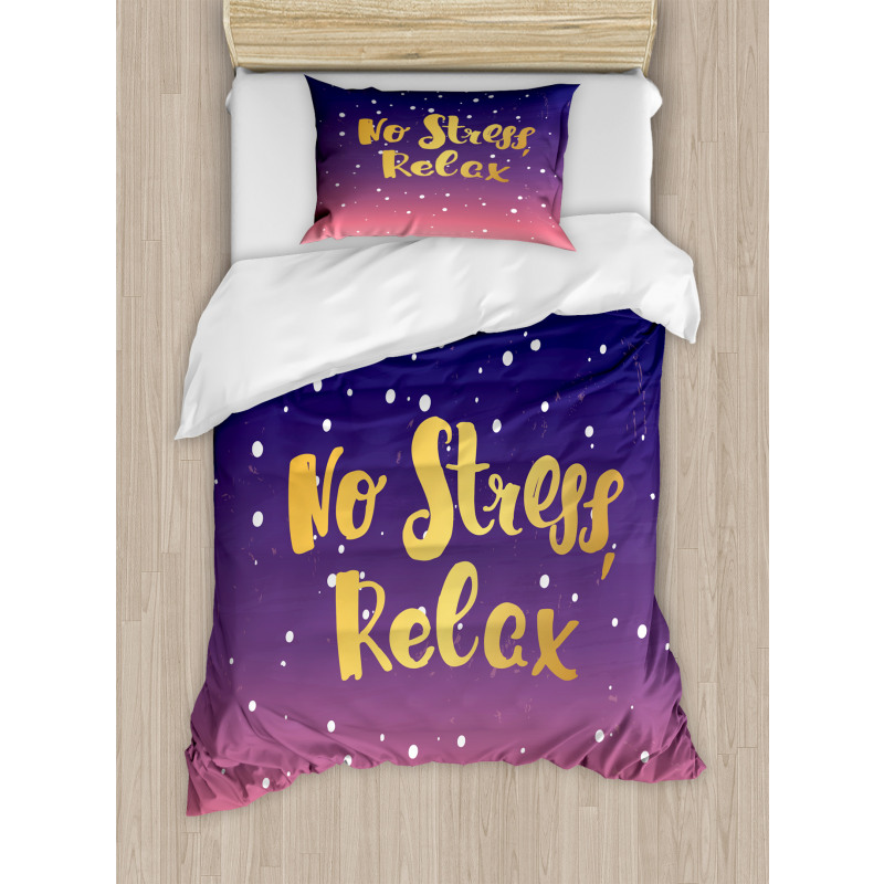 Typographic No Stress Relax Duvet Cover Set
