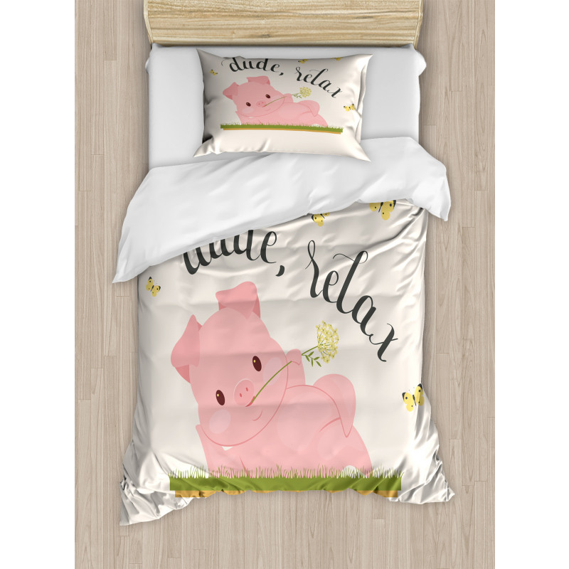 Pot Belly Pink Piglet Duvet Cover Set