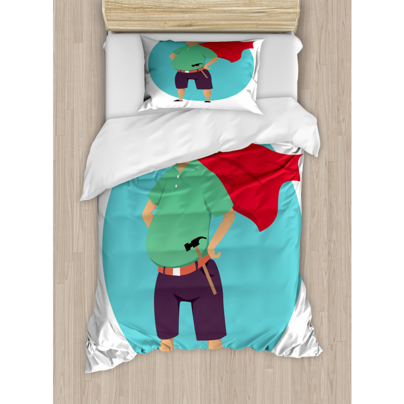 Super Grandpa with Hammer Duvet Cover Set