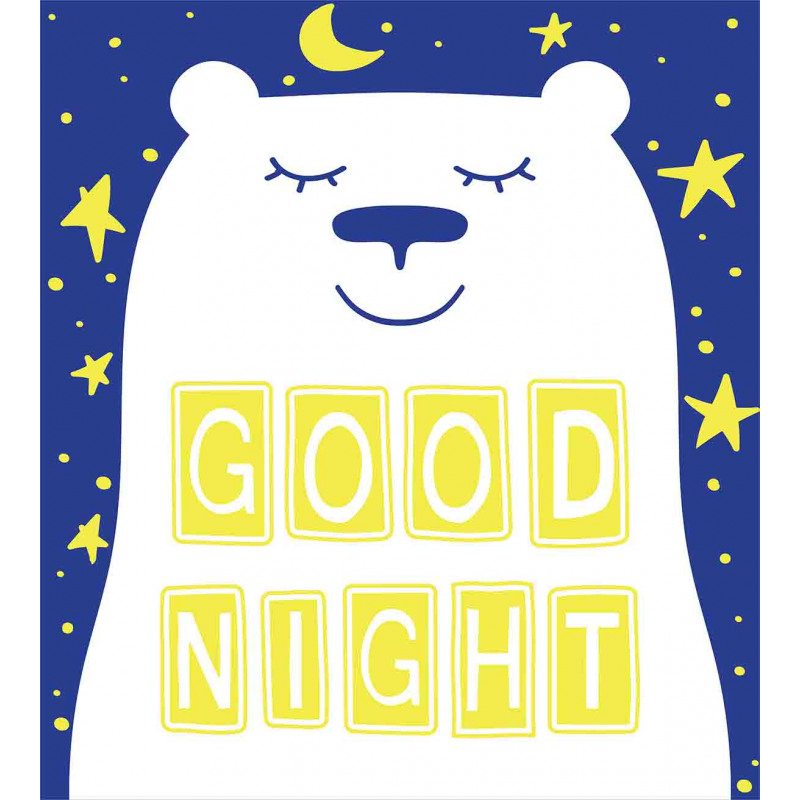 Polar Bear Night Text Duvet Cover Set