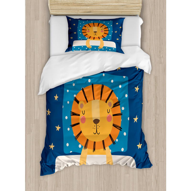 Sleeping Sketched Lion King Duvet Cover Set
