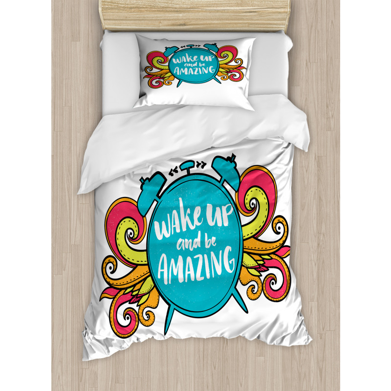 Wake up and Be Text Duvet Cover Set